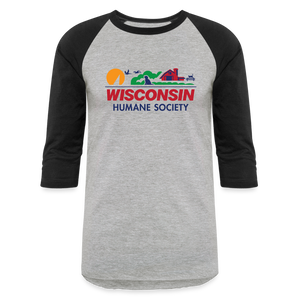 WHS License Plate Baseball T-Shirt - heather gray/black