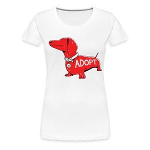 "Big Red Dog" Contoured Premium T-Shirt - white