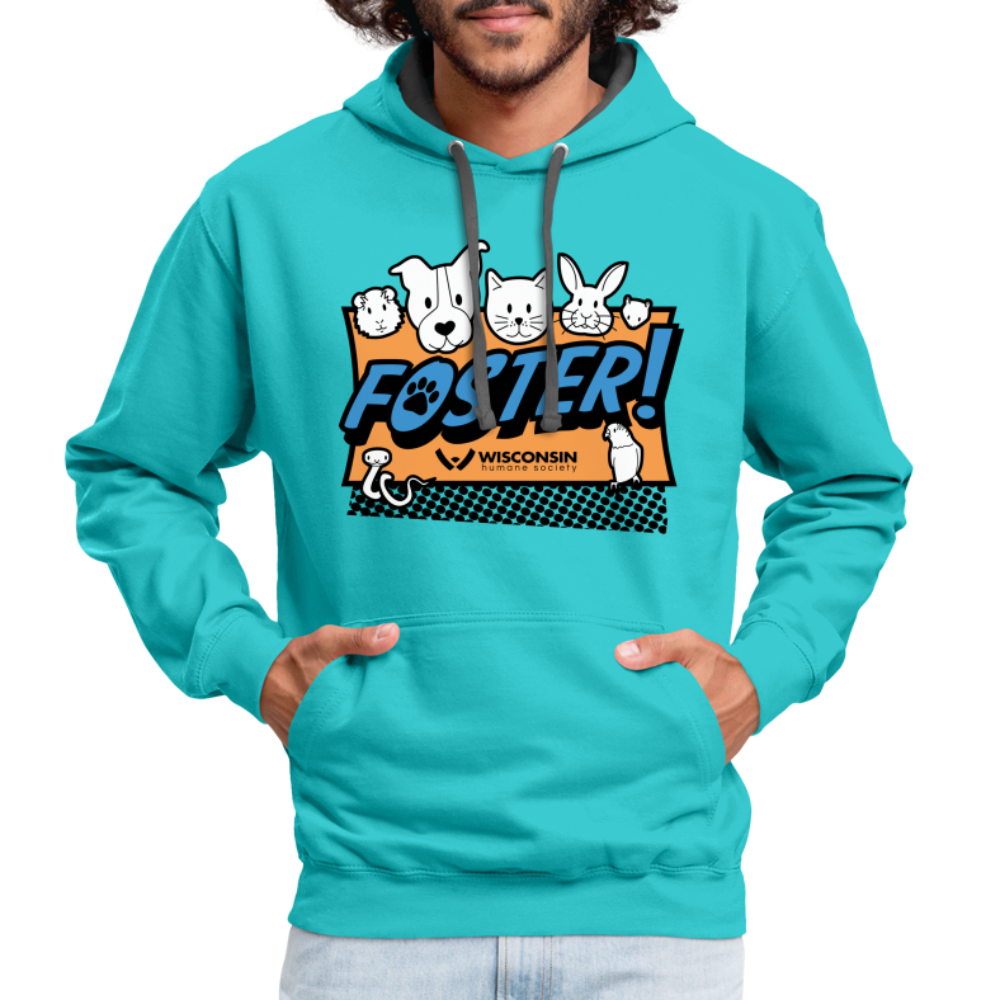 
                  
                    Foster Logo Contrast Hoodie - scuba blue/asphalt
                  
                