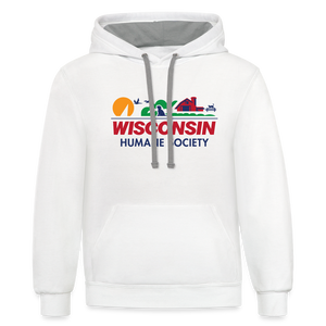 WHS License Plate Contrast Hoodie - white/gray