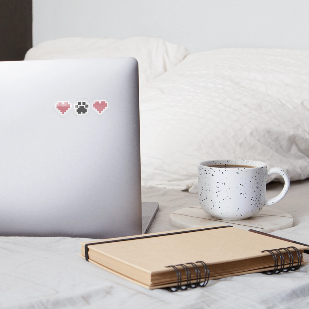 
                  
                    8-Bit Paw Heart Sticker - transparent glossy
                  
                