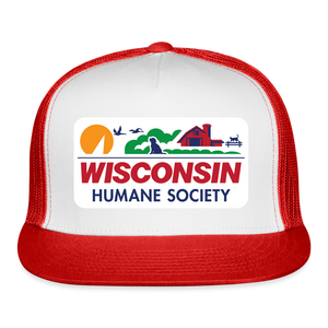 WHS License Plate Trucker Cap - white/red