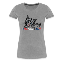 Load image into Gallery viewer, Red White &amp; Mew Contoured Premium T-Shirt - heather gray