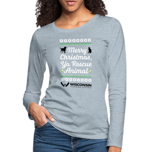 Ya Rescue Animal Contoured Premium Long Sleeve T-Shirt - heather ice blue