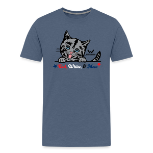 Red White & Mew Classic Premium T-Shirt - heather blue