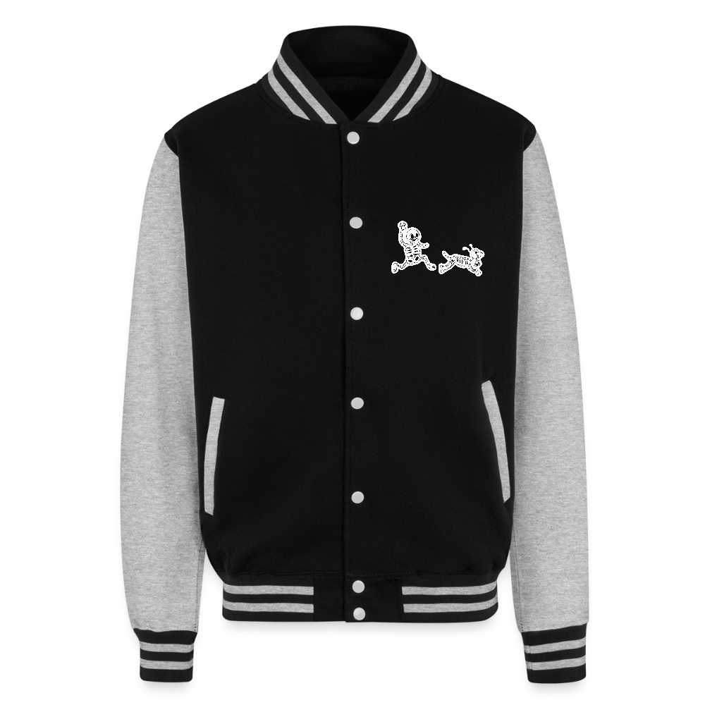 
                  
                    Skeleton Friends Just Hoods Heavyweight Letterman Jacket - black/heather grey
                  
                
