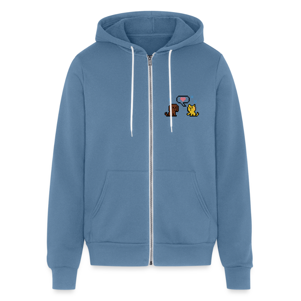 
                  
                    8-Bit Dog & Cat Bella + Canvas Unisex Full Zip Hoodie - steel blue
                  
                
