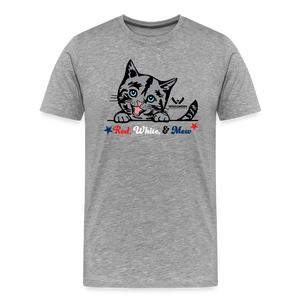 Red White & Mew Classic Premium T-Shirt - heather gray