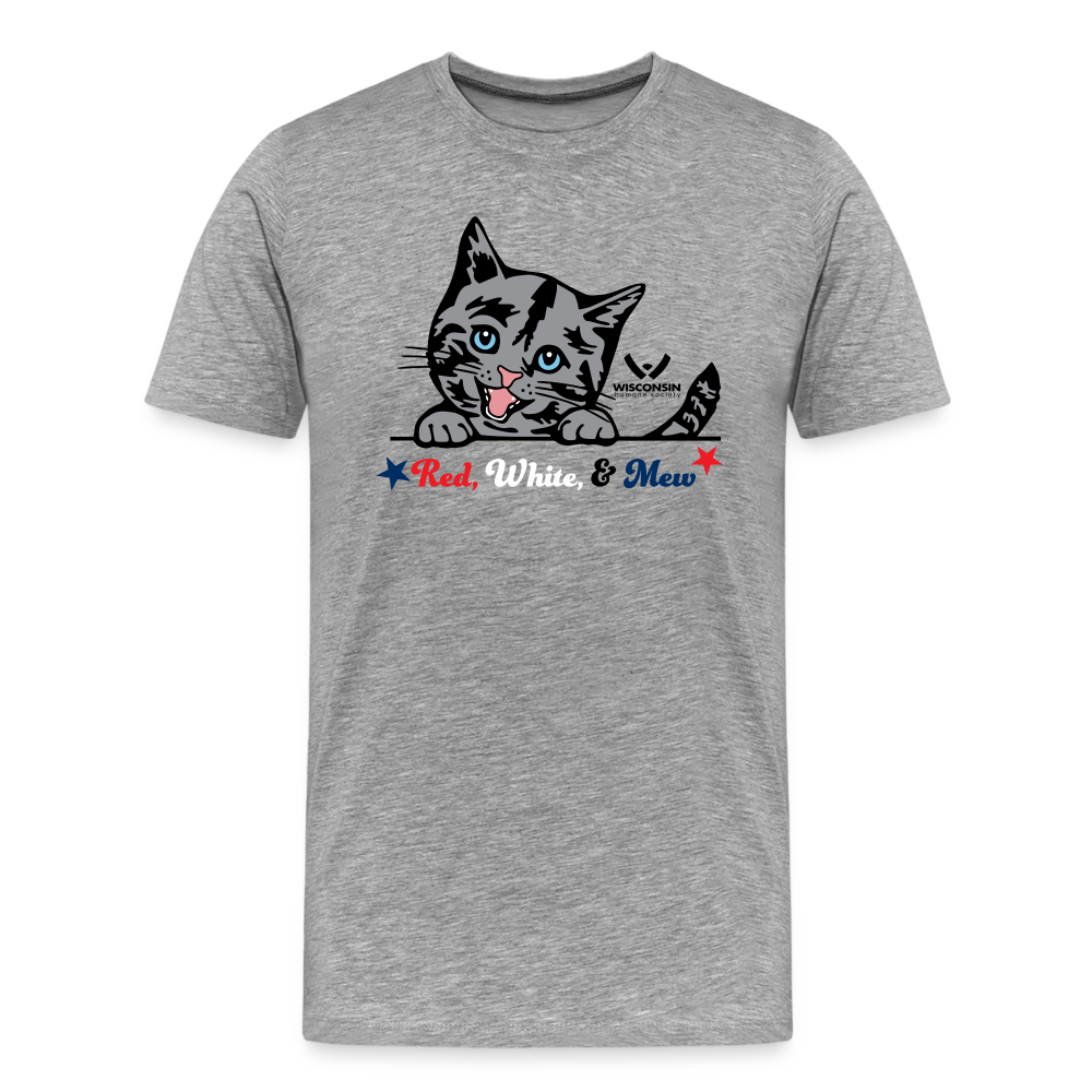 Red White & Mew Classic Premium T-Shirt - heather gray