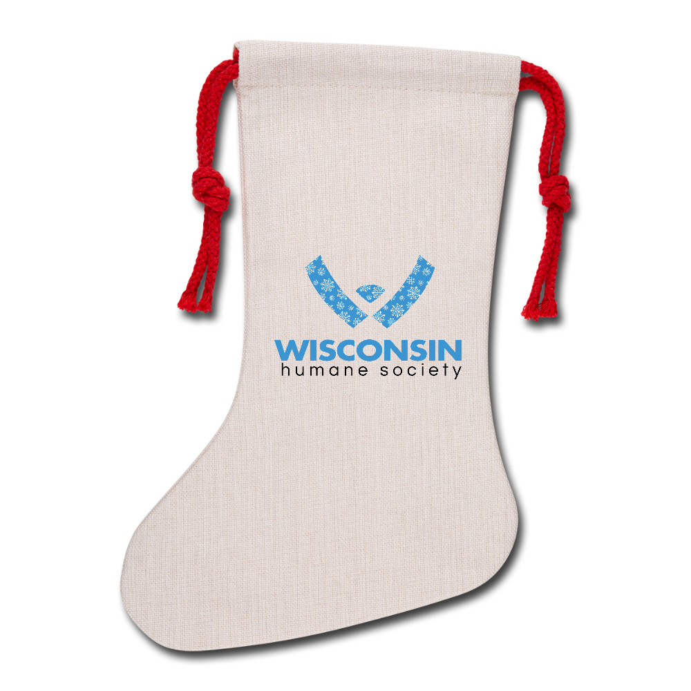 WHS Snow Logo Natural Holiday Stocking - natural