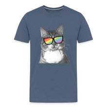 Load image into Gallery viewer, Pride Cat Kids&#39; Premium T-Shirt - heather blue