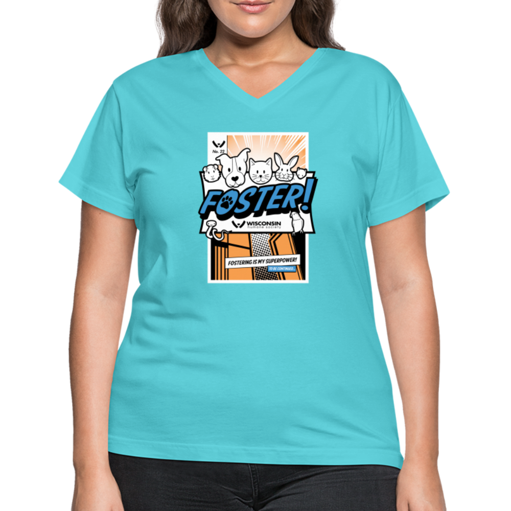 
                  
                    Foster Comic Contoured V-Neck T-Shirt - aqua
                  
                