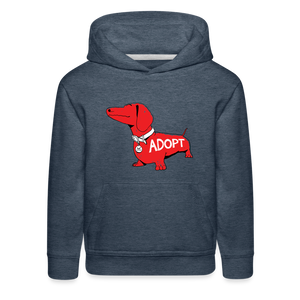 "Big Red Dog" Kids‘ Premium Hoodie - heather denim