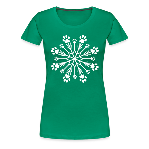 Paw Snowflake Premium T-Shirt - kelly green