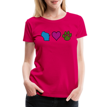 Load image into Gallery viewer, WI Loves Pets Contoured Premium T-Shirt - dark pink