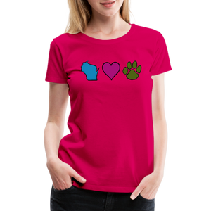 WI Loves Pets Contoured Premium T-Shirt - dark pink