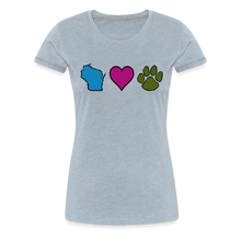 Load image into Gallery viewer, WI Loves Pets Contoured Premium T-Shirt - heather ice blue