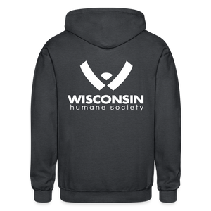 WHS Logo Heavy Blend Adult Zip Hoodie - deep heather