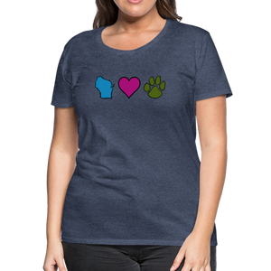 WI Loves Pets Contoured Premium T-Shirt - heather blue