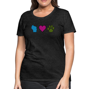 WI Loves Pets Contoured Premium T-Shirt - charcoal grey