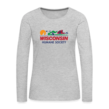 Load image into Gallery viewer, WHS License Plate Contoured Long Sleeve T-Shirt - heather gray