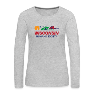 WHS License Plate Contoured Long Sleeve T-Shirt - heather gray