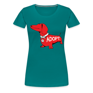 "Big Red Dog" Contoured Premium T-Shirt - teal