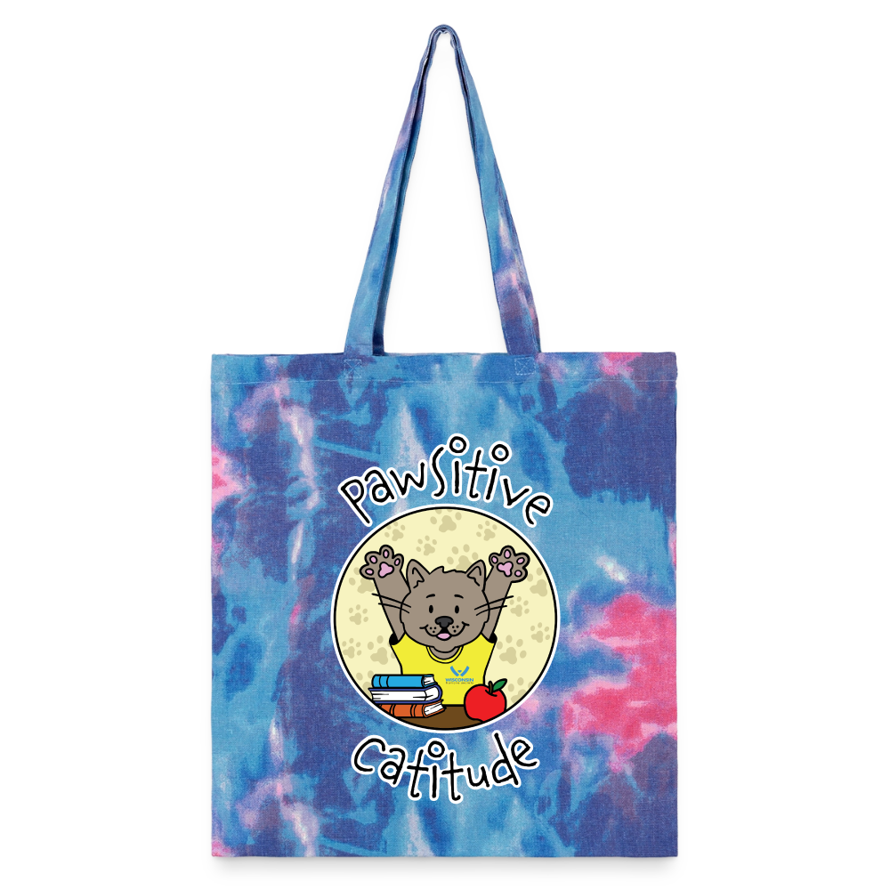 WHS Pawsitive Catitude Tie Dye Tote Bag - cotton candy 