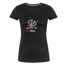 Load image into Gallery viewer, Red White &amp; Mew Contoured Premium T-Shirt - charcoal grey