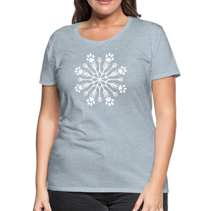 Paw Snowflake Premium T-Shirt - heather ice blue