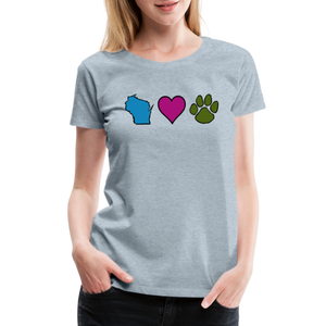 WI Loves Pets Contoured Premium T-Shirt - heather ice blue