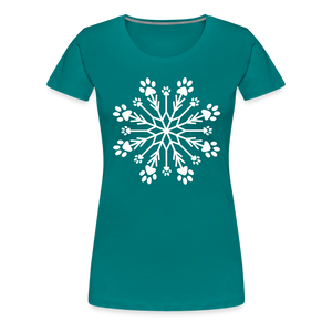 Paw Snowflake Premium T-Shirt - teal