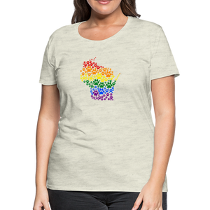 Pride Paws Contoured Premium T-Shirt - heather oatmeal