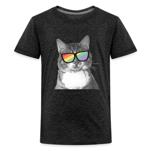 Pride Cat Kids' Premium T-Shirt - charcoal grey