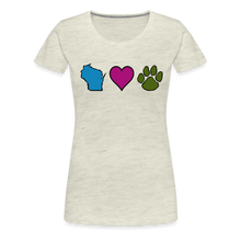 Load image into Gallery viewer, WI Loves Pets Contoured Premium T-Shirt - heather oatmeal