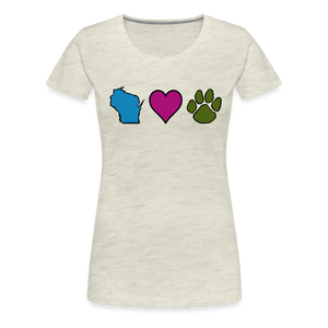 WI Loves Pets Contoured Premium T-Shirt - heather oatmeal