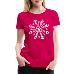 Paw Snowflake Premium T-Shirt - dark pink