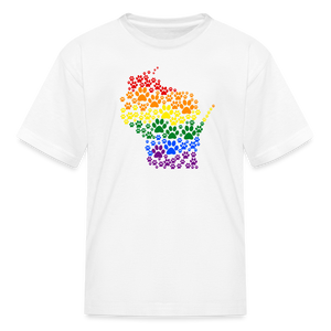 Pride Paws Kids' T-Shirt - white