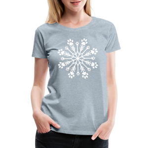 Paw Snowflake Premium T-Shirt - heather ice blue