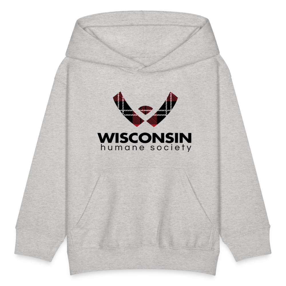 WHS Plaid Logo Kids' Hoodie - heather gray