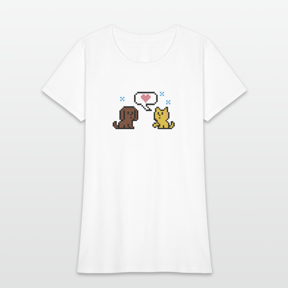 
                  
                    8-Bit Dog & Cat Contoured T-Shirt - white
                  
                