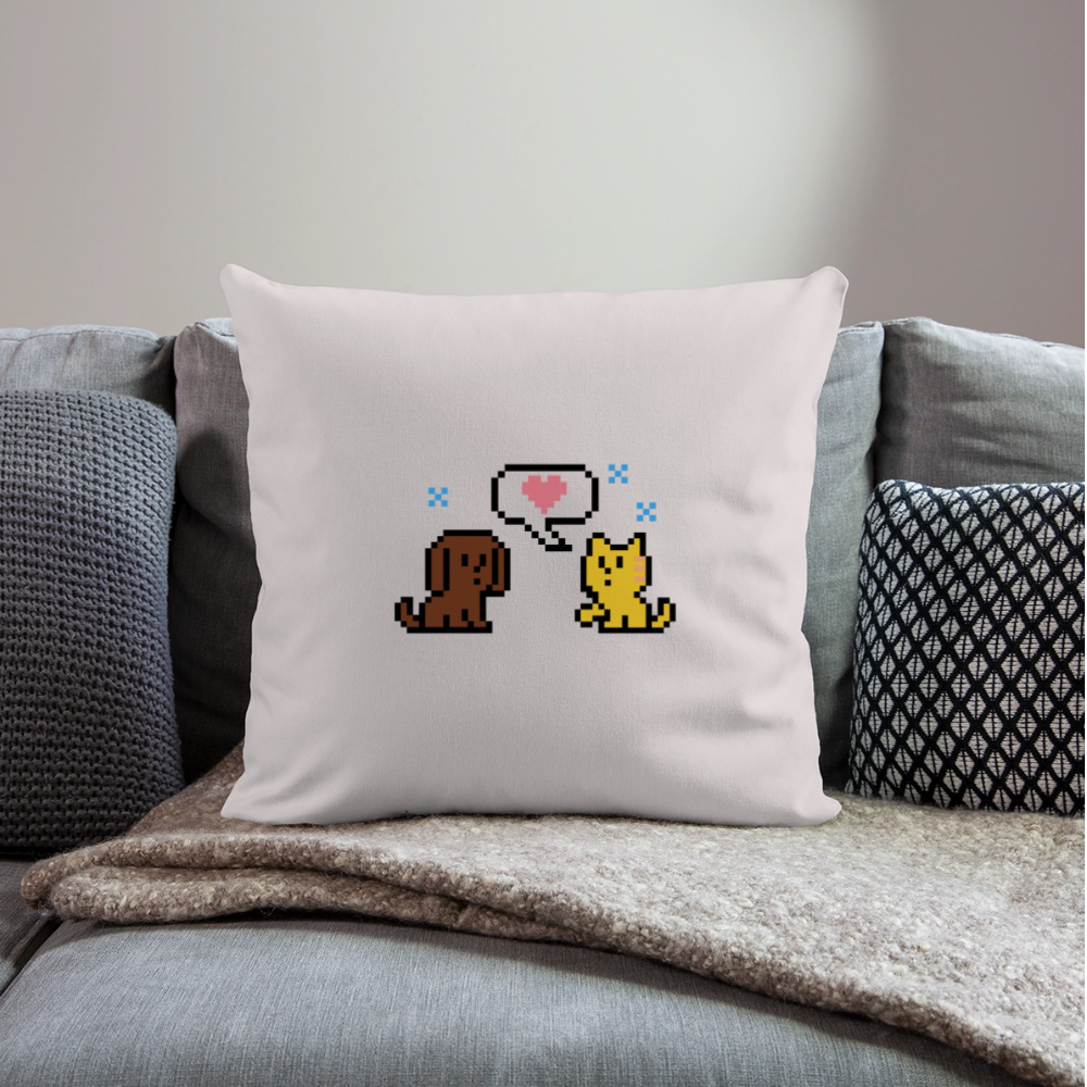 
                  
                    8-Bit Dog & Cat Throw Pillow Cover 18” x 18” - light taupe
                  
                