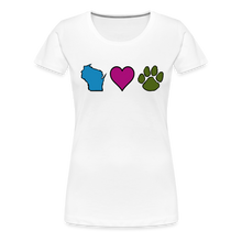 Load image into Gallery viewer, WI Loves Pets Contoured Premium T-Shirt - white