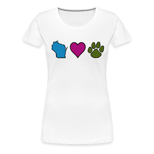 WI Loves Pets Contoured Premium T-Shirt - white