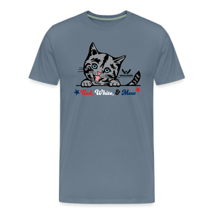 Red White & Mew Classic Premium T-Shirt - steel blue