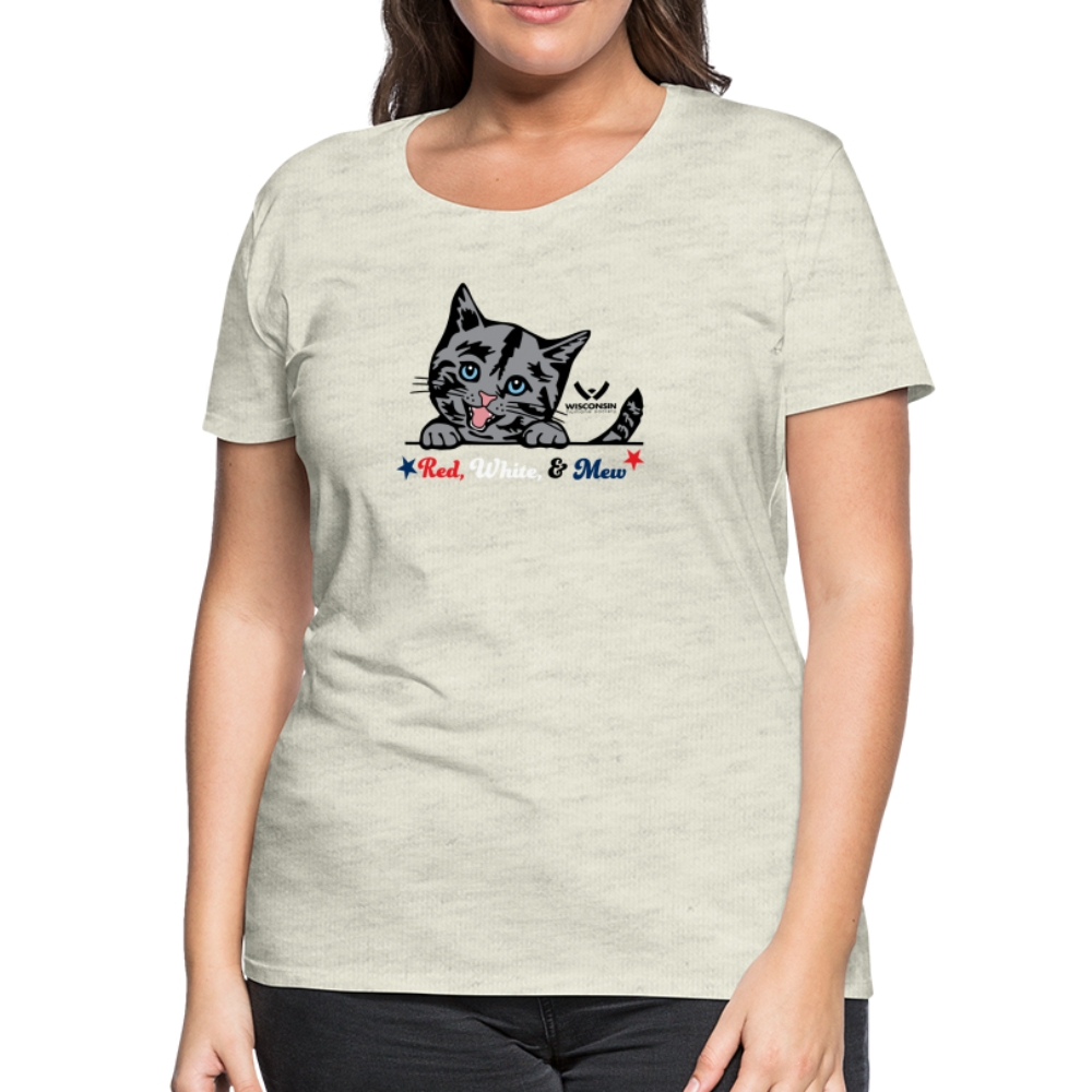 
                  
                    Red White & Mew Contoured Premium T-Shirt - heather oatmeal
                  
                