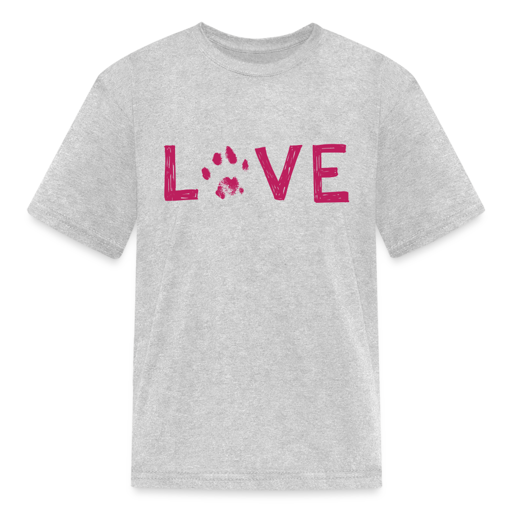 
                  
                    Love Pawprint Kids' T-Shirt - heather gray
                  
                