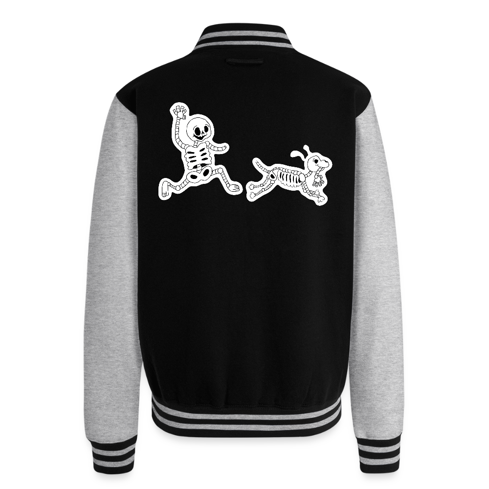 
                  
                    Skeleton Friends Just Hoods Heavyweight Letterman Jacket - black/heather grey
                  
                