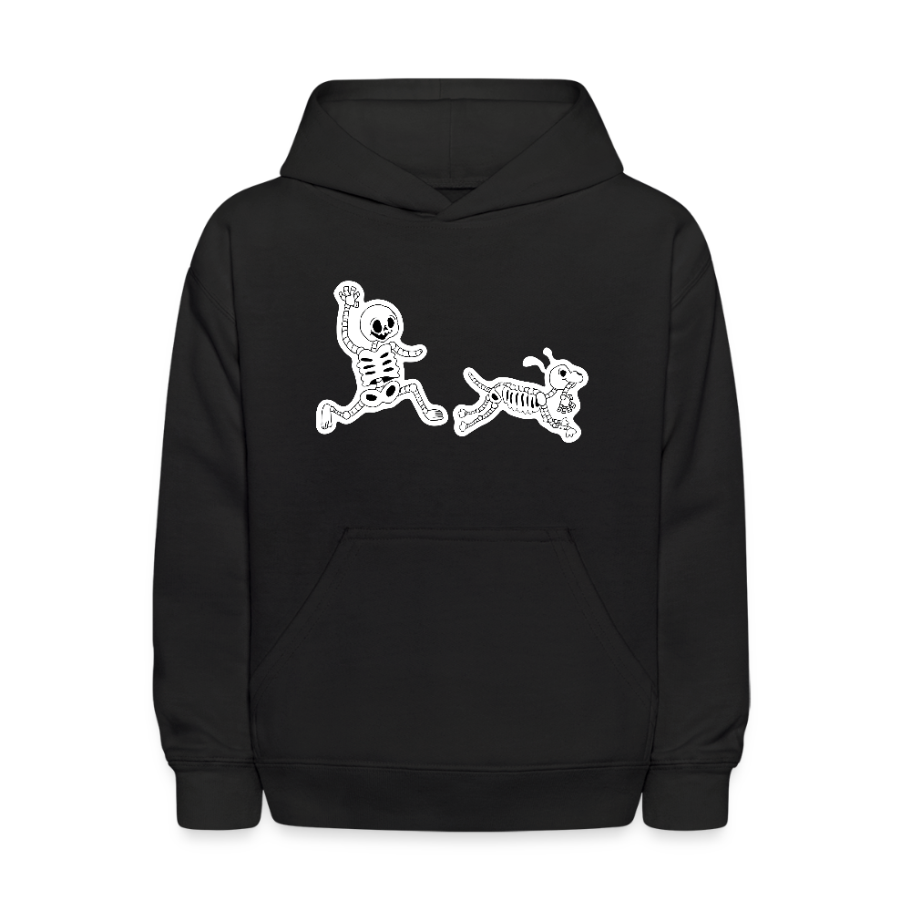 Skeleton Friends Kids' Hoodie - black