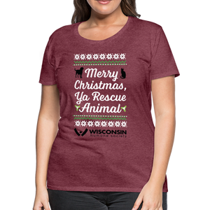 Ya Rescue Animal Contoured Premium T-Shirt - heather burgundy